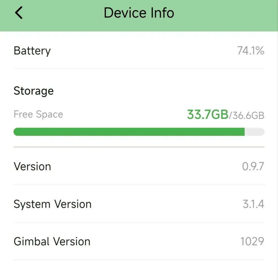 Golfeye App G20 device status screen