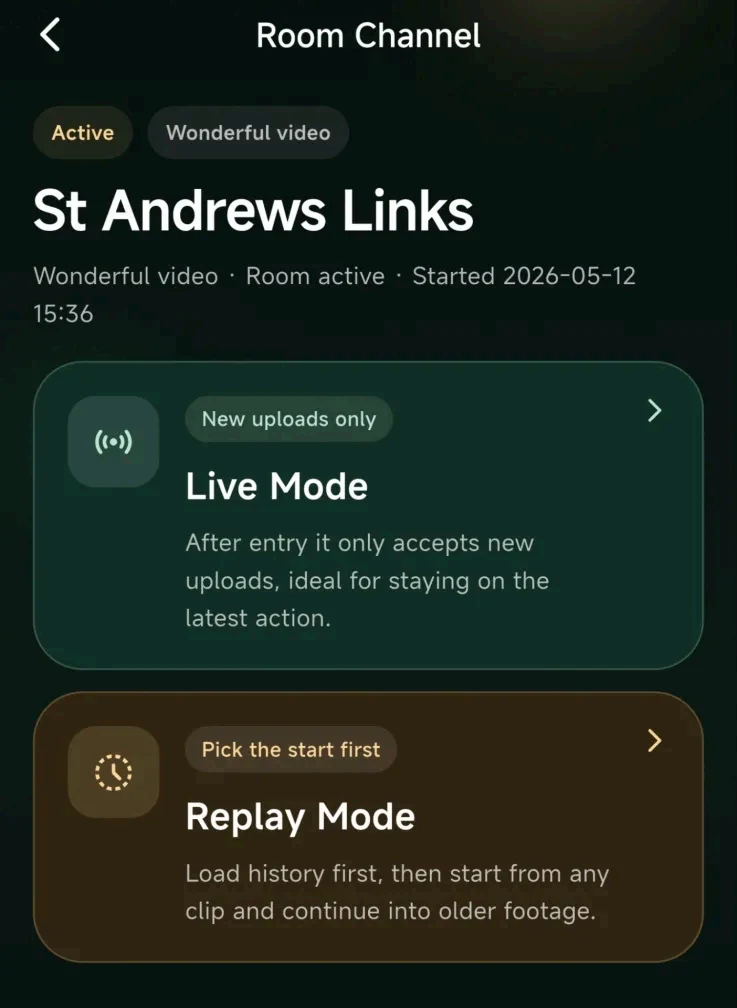 Golfeye replay workflow for swing recording