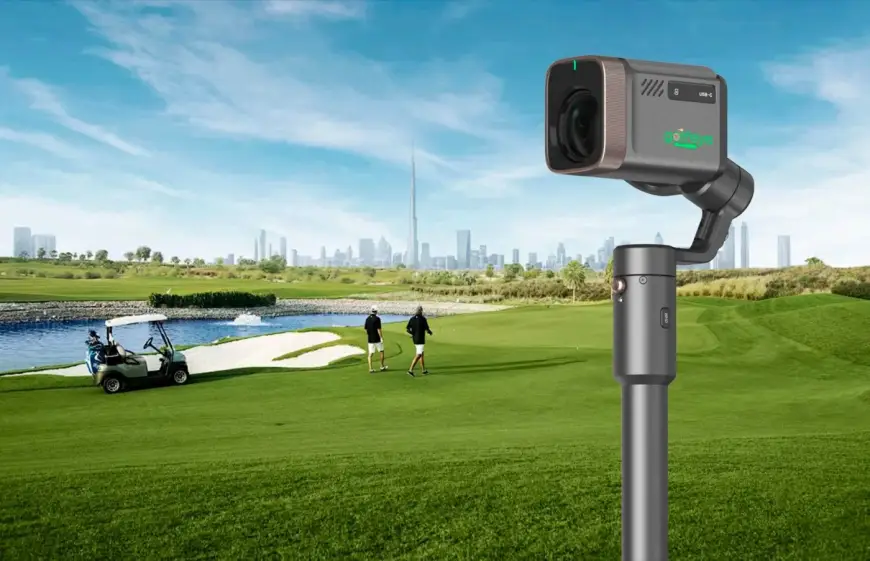 Golfeye G20 golf camera overlooking a golf course